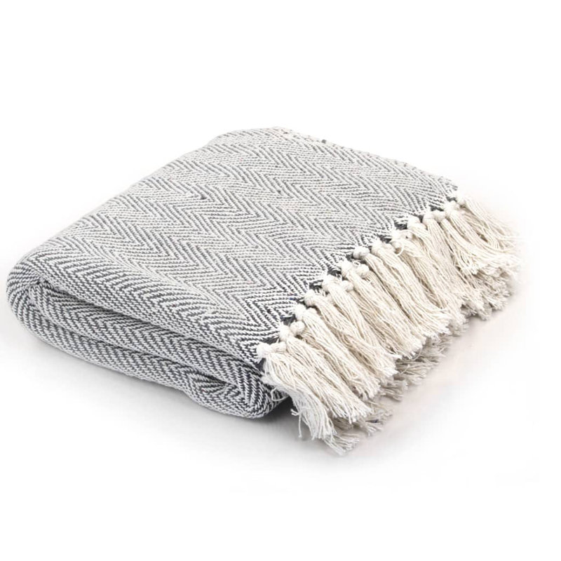 Asuncion Knitted Throw Blanket, Navy Blue, 220cm W x 250 cm L