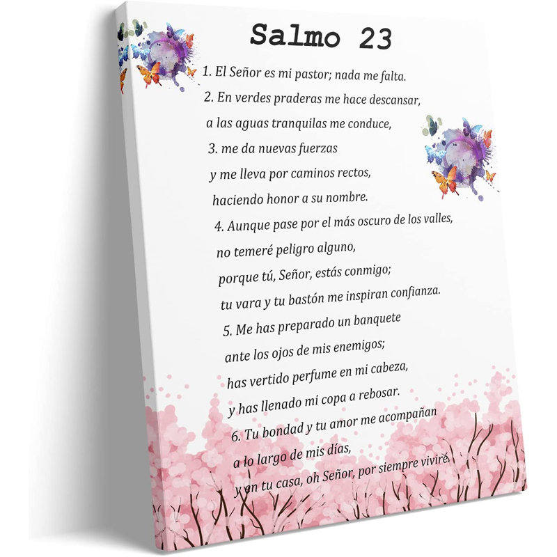Salmo 23 En Espanol Para Pared, Psaume 23 - peinture sur toile tendue, H 20 po x l 16 po x P 2 po