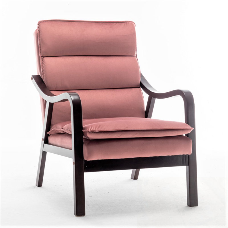 Mesic moderne avec accoudoirs en bois, Rose