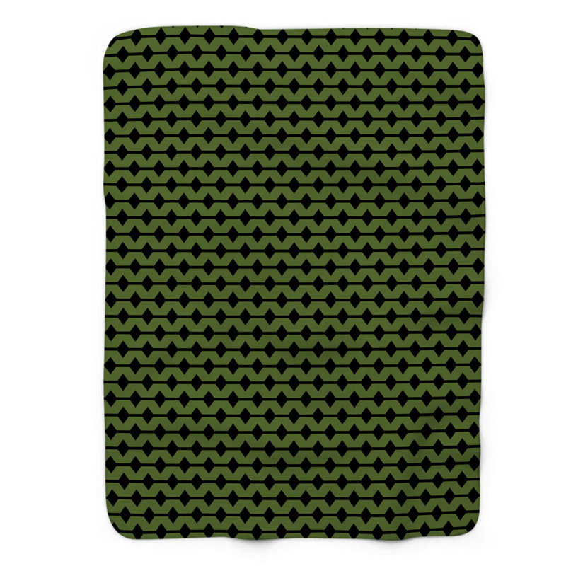 Olive olive fusion - couverture sherpa de qualité supérieure 1 pièce, Grand lit