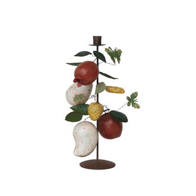 Orchard Bounty Metal Taper Candle Holder