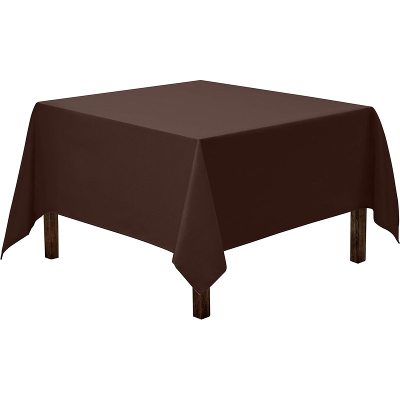Amilliana Square No Pattern Polyester Tablecloth, 70" Square, Chocolate