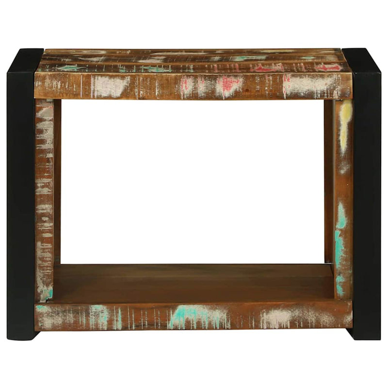 Wall Cube With Shelf 55 X 35 X 40 Cm Solid Mango Wood, Multicolor