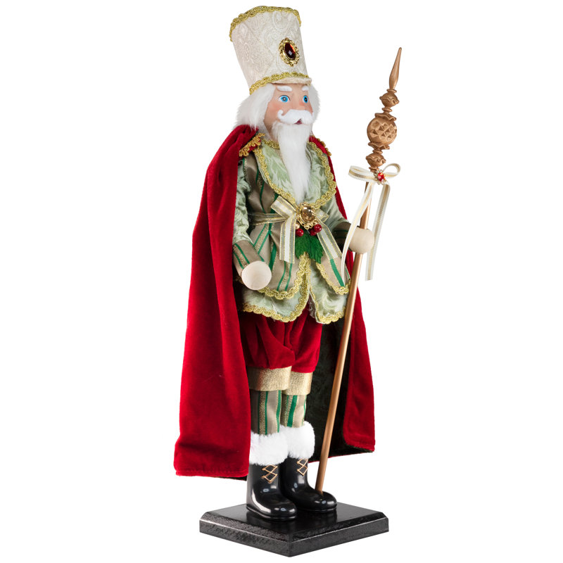 Royal King With Scepter Christmas Figure - 22" - Red And Green