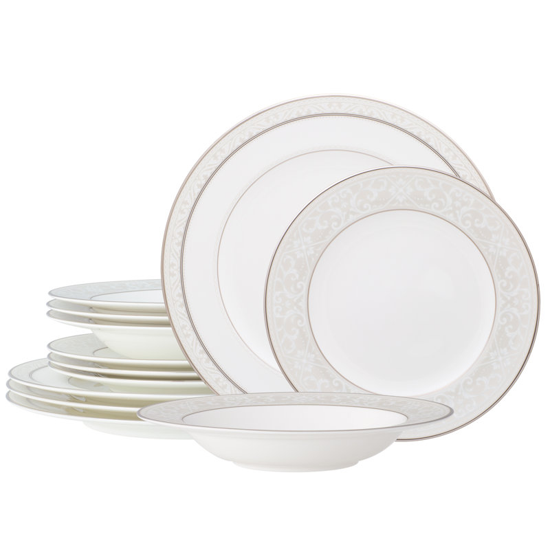 Service de table 12 pièces, service pour 4 Noritake Montvale Platinum