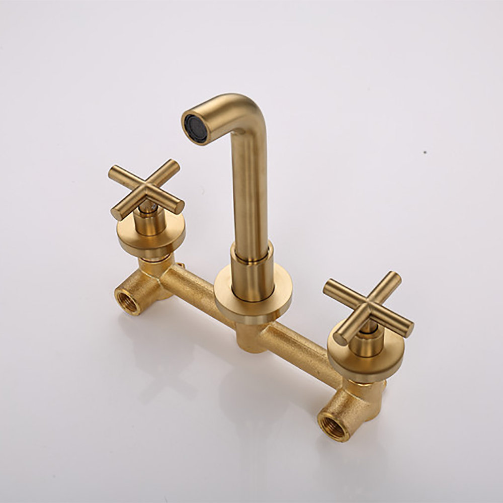 SOUEEUM Robinet de salle de bain mural à poignées en croix - Wayfair Canada