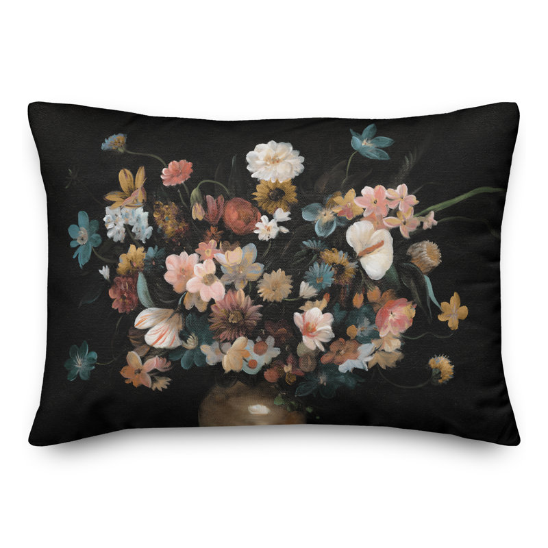 Gloomy Florals in Vase Rectangular Pillow Cover & Insert