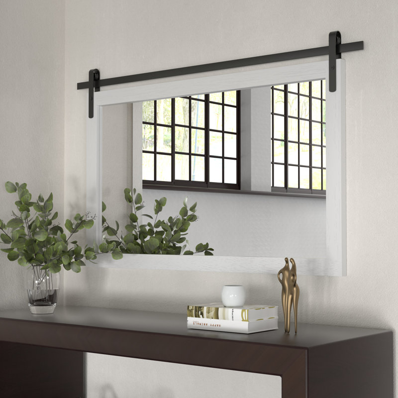 Miroir d'appoint mural rectangulaire, Blanc, 26 po x 40 po