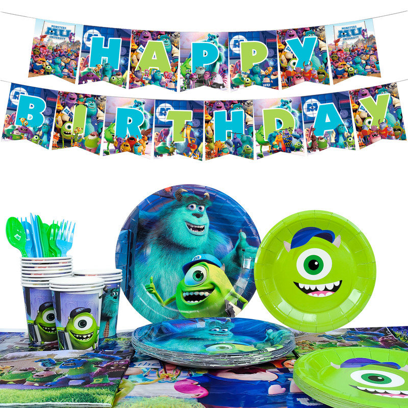 Décorations de fête Monsters Inc, 114 pièces décorations de fête Monster Inc