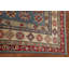 Tapis bleu à motif géométrique oriental Kazak 5 x 7