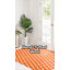 Geometric Tufted Wool Orange Area Rug-16356643