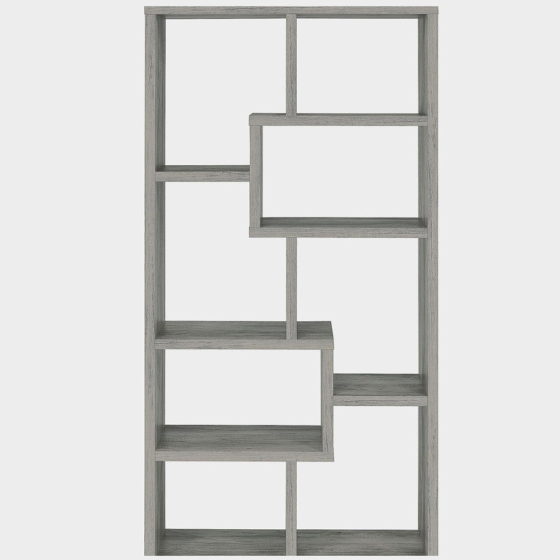 Bibliothèque à 7 tablettes, gris