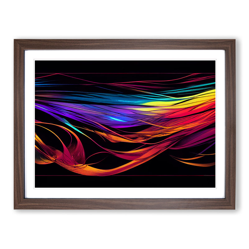 Hopeful Abstract - Single Picture Frame Print, 46cm H x 64cm W x 2cm D, Walnut