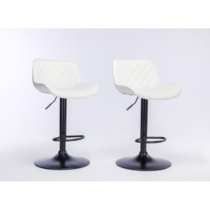 Tabouret tournant à hauteur réglable Henry, Blanc