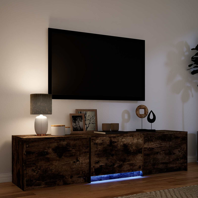 TV Stand, 40cm H x 165cm L x 34cm W, Smoked Oak