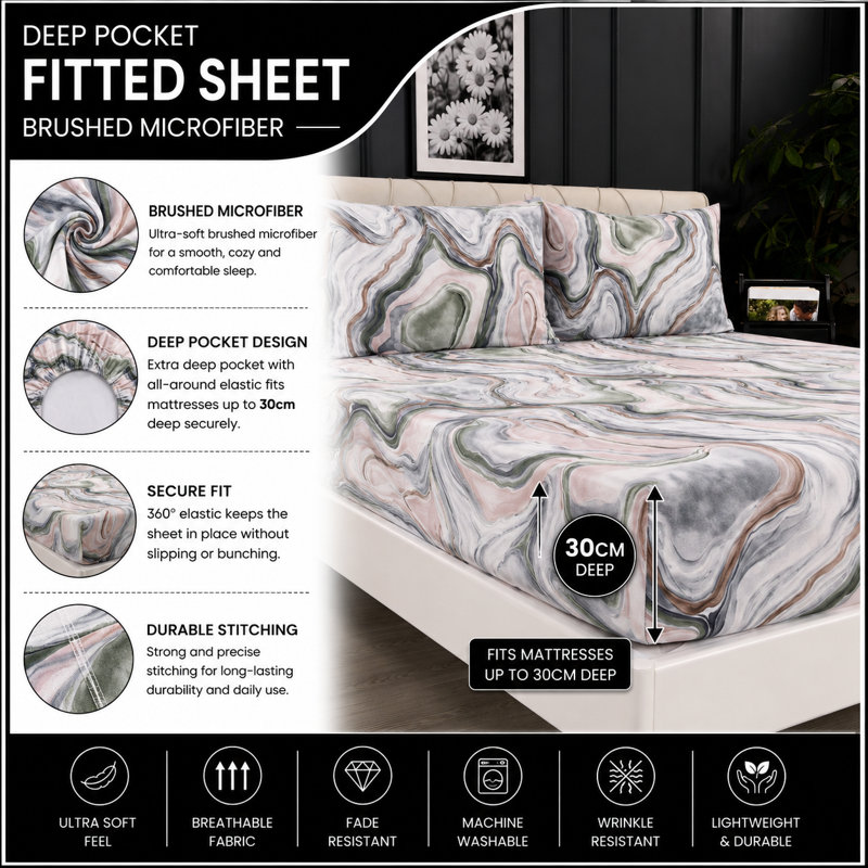 Complete Bedding Set Bliss Galaxy Design Duvet Cover, Matching Fitted Sheet & Pillowcases