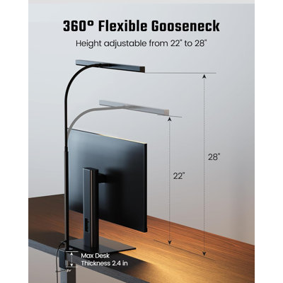 Lampe de bureau de protection des yeux avec tube de col de cygne réglable