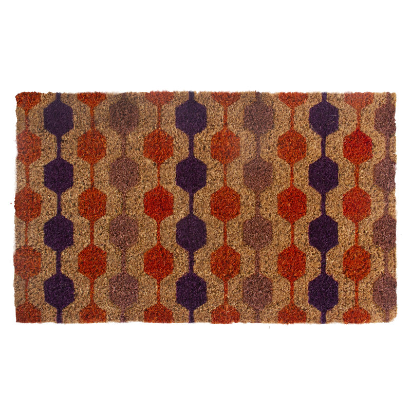 Handwoven Brown and Orange Coir Outdoor Fall Doormat
