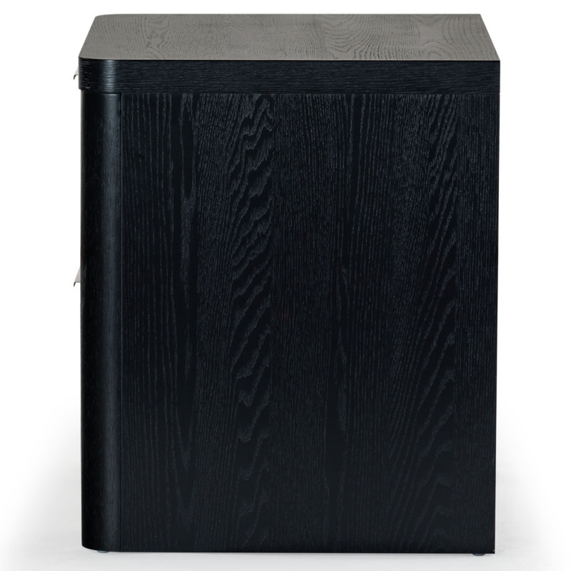 Altus 2 Drawer Wood Nightstand, Black