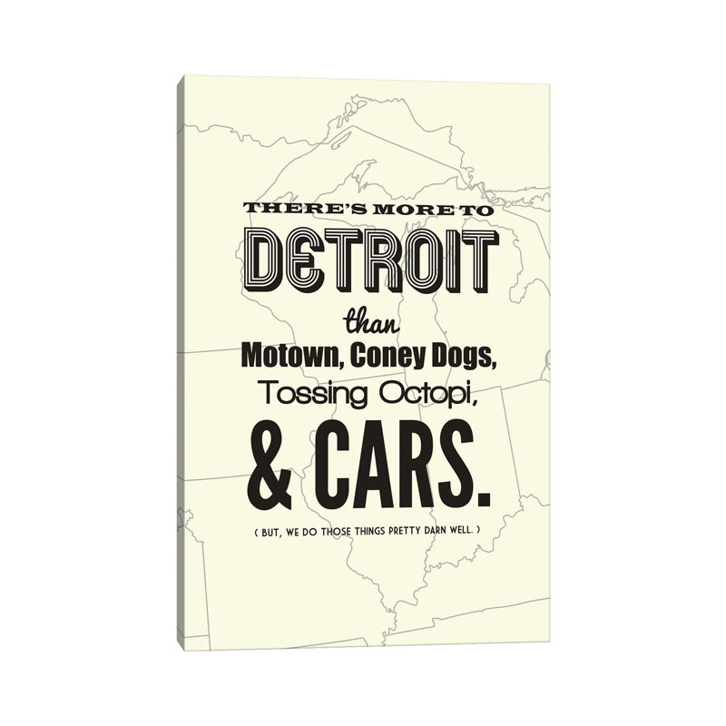 Il y a plus à Detroit - Lumière, H 40 po x l 26 po x P 1,5 po