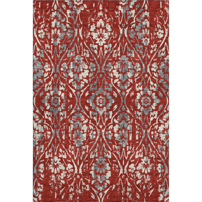 Premium Machine Washable Prisco Red Rug