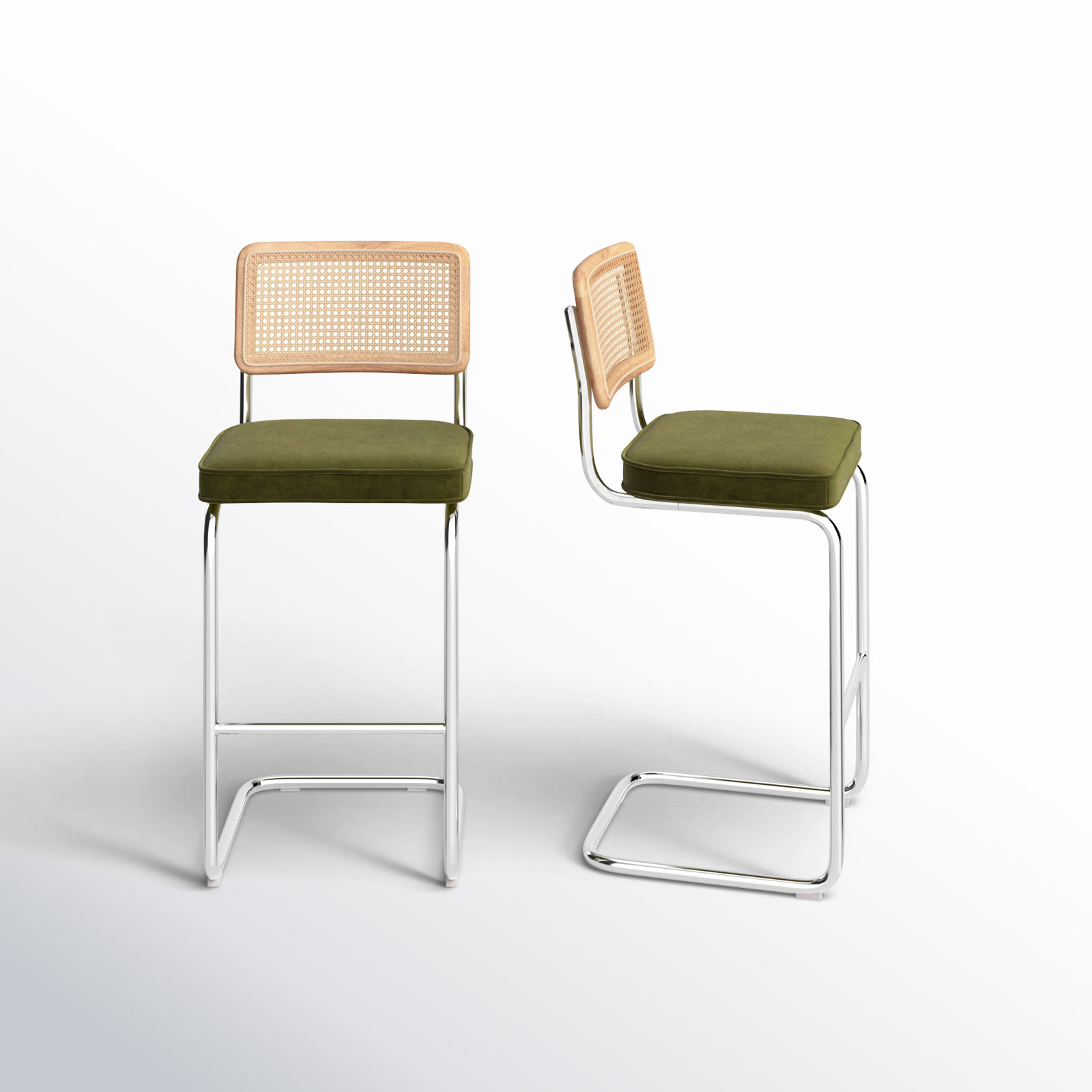 AllModern Walsh Velvet Bar & Counter Stool & Reviews | Wayfair