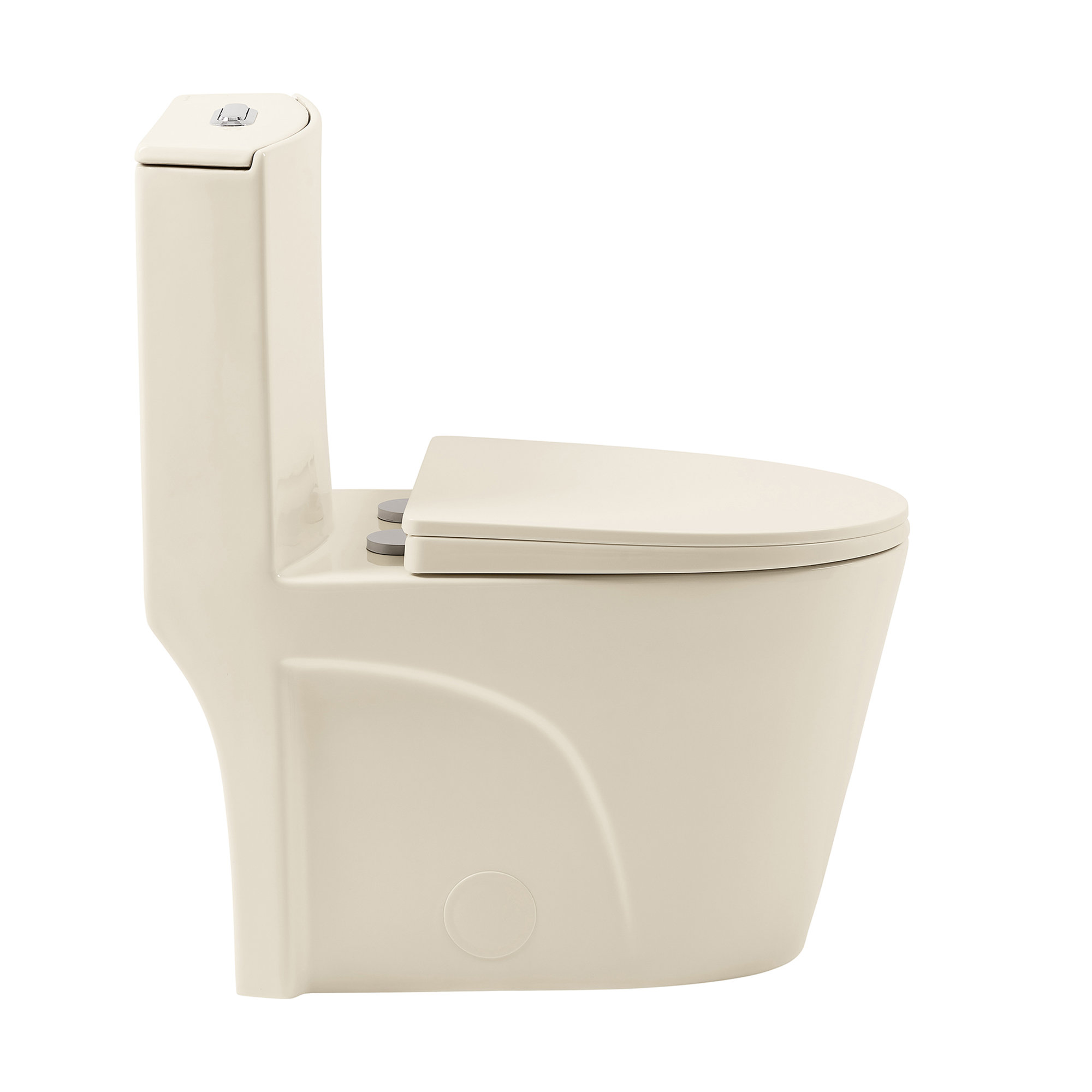 St. Tropez One Piece Elongated Toilet Dual Vortex Flush 1.6 GPF, Bisque, Top, 12"