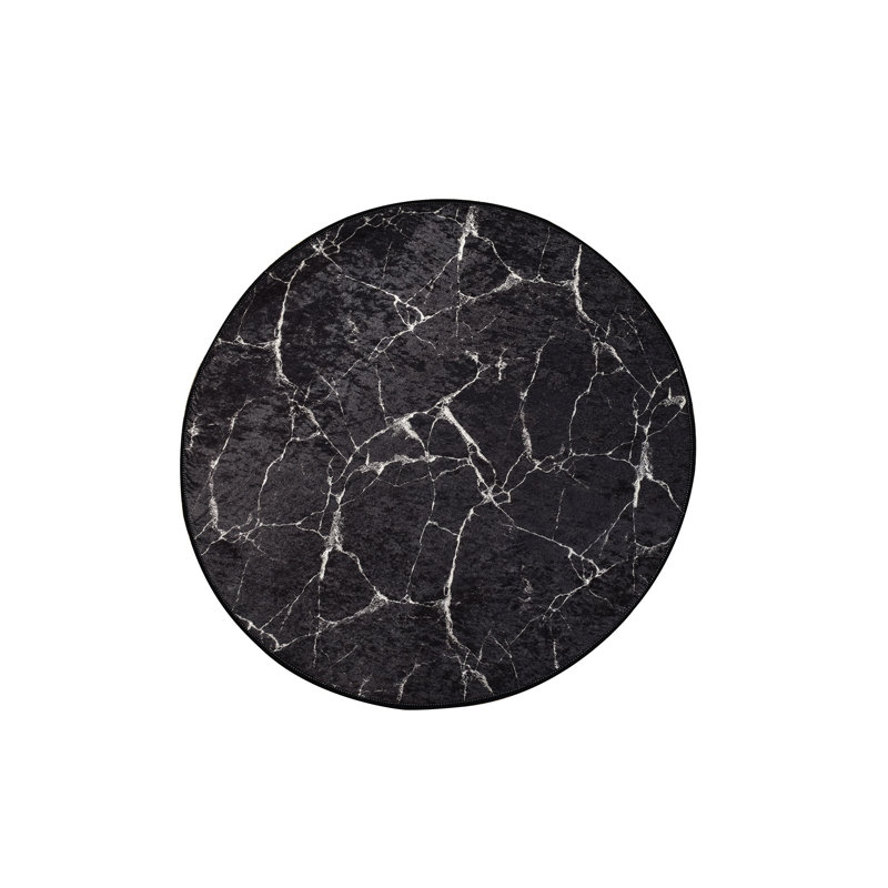 Tapis rond luxueux, 55,1 pouces de diamètre, 100% polyester, hauteur des poils de 0,4 pouce | Antibactérien, antidérapant sous la surface, lavable en machine à 86 ° F | Parfait pour le salon, la chambre à coucher et les aires de jeux pour enfants