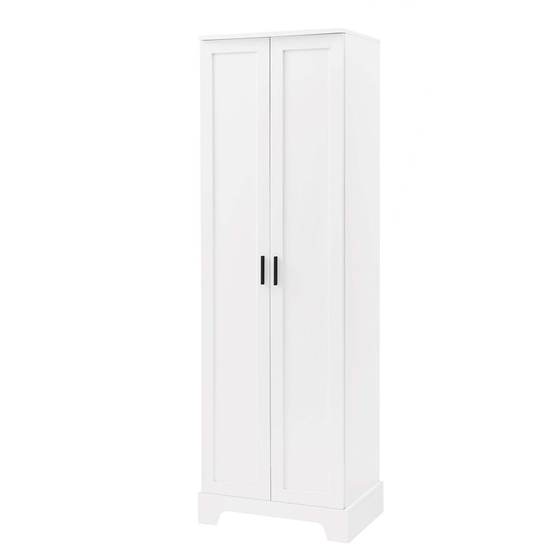 Armoire de rangement avec deux portes pour salle de bain, bureau, tablette réglable, panneau de fibres à densité moyenne