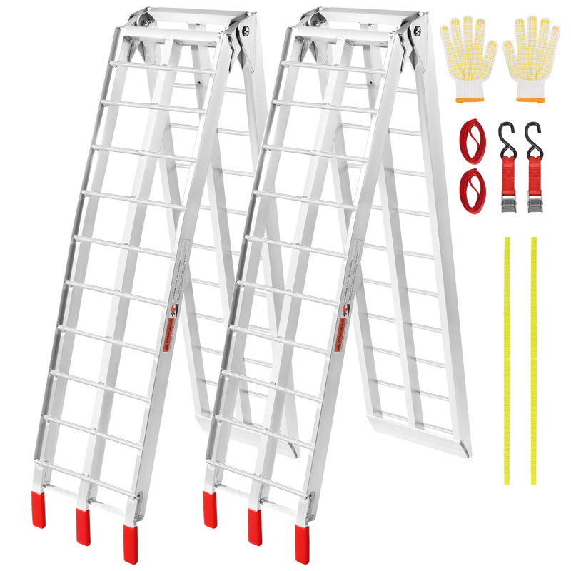 Folding Aluminum Loading Ramp 47.64 x 12.6 x 11.81 in Aluminum Alloy 2-Pack Loading Ramp Silver 1500 lbs Capacity Quick-Fold Design for ATVs UTVs Motorcycles