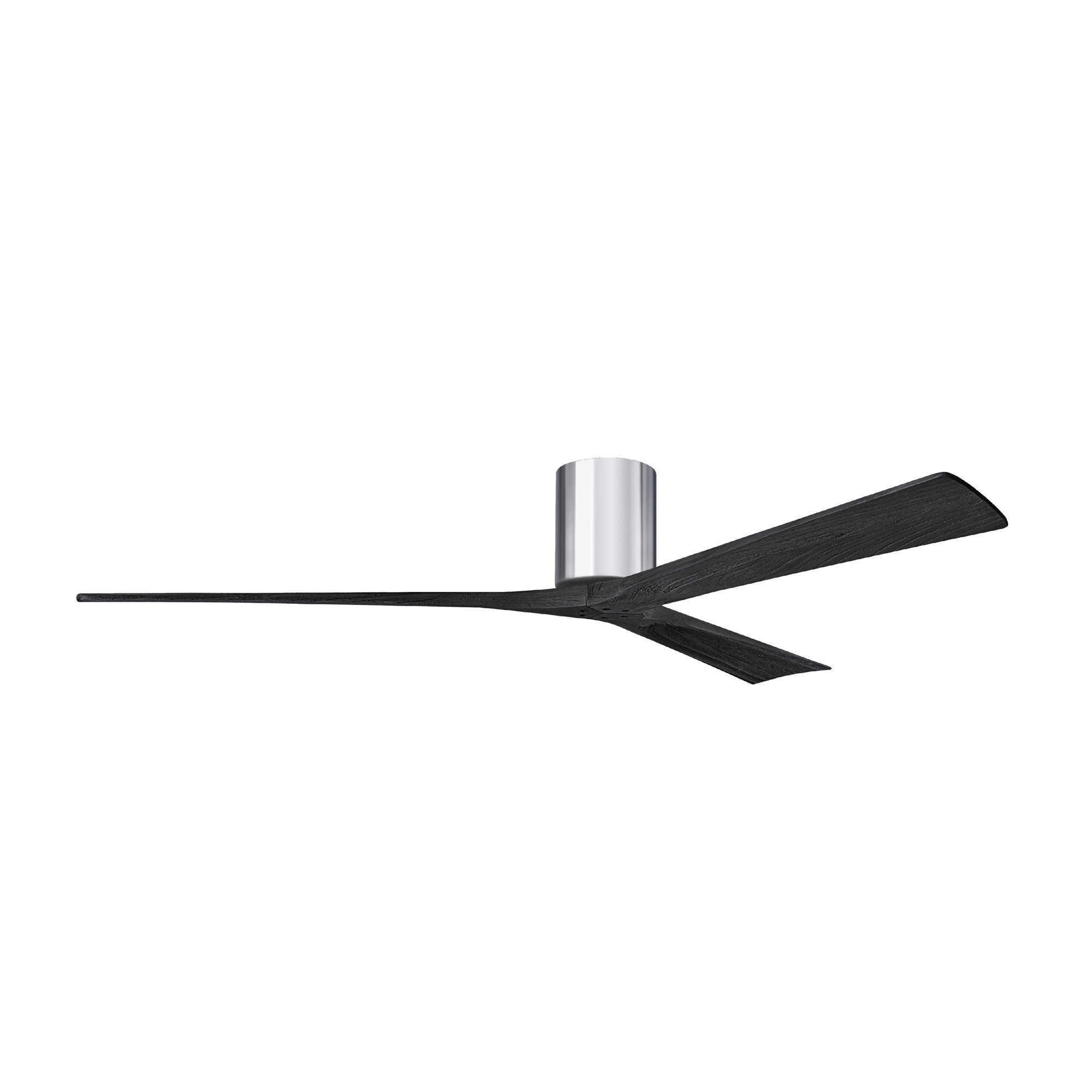 Olivier 3 Blade Ceiling Fan, 72", Matte Black, Polished Chrome