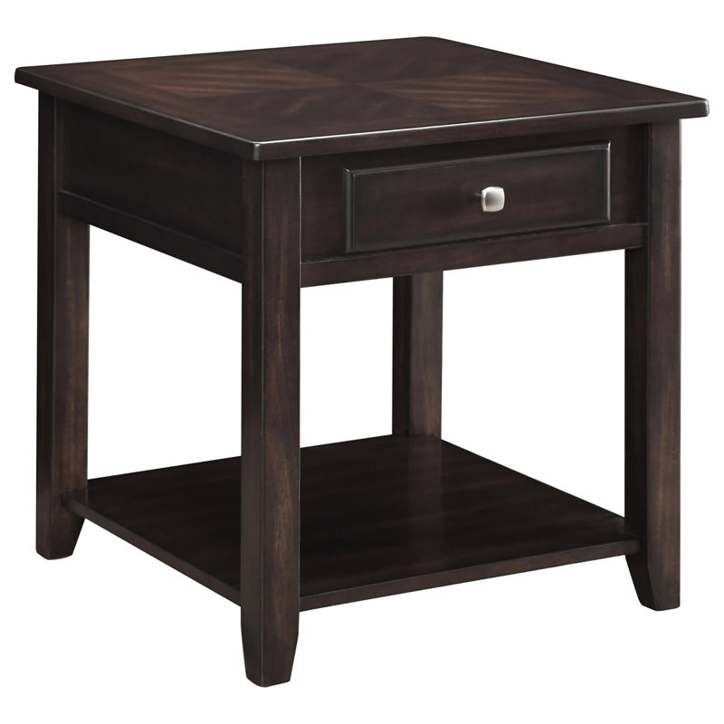 Walnut 1-Shelf End Table