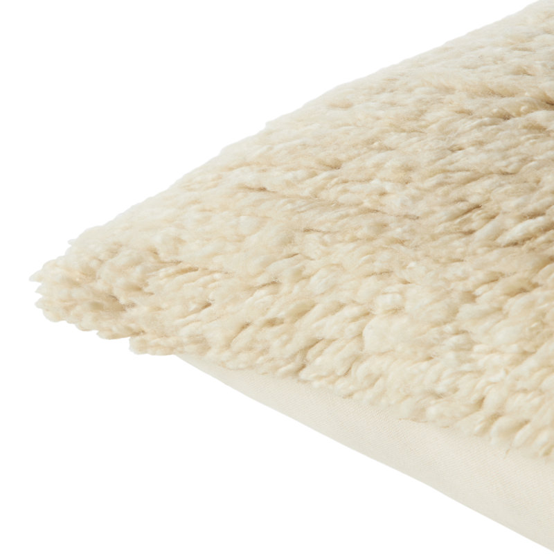 Coussin Bacci, Beige, Carré 24 po, Housse de coussin seulement - sans insert