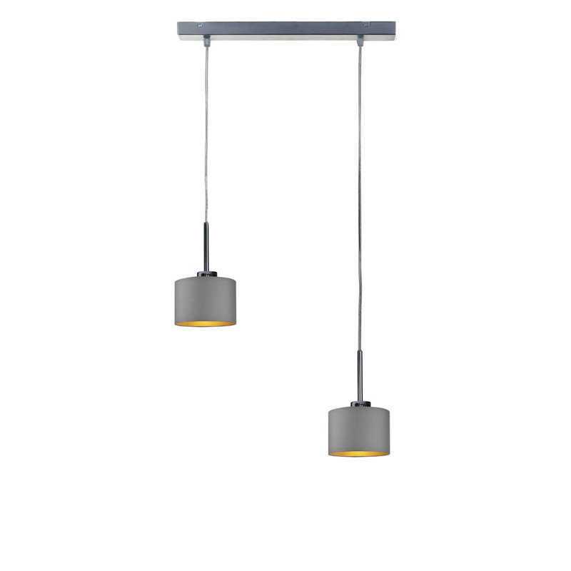 Harpa 2 - Light Drum Pendant, Grey, Brushed Steel