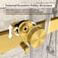 Porte de douche sans cadre de 56 à 60 po x H 74 po avec verre trempé anti-déflagrant de 5/16 po (8 mm), porte de douche coulissante double avec fermeture en douceur anti-collision, or brossé-105013342