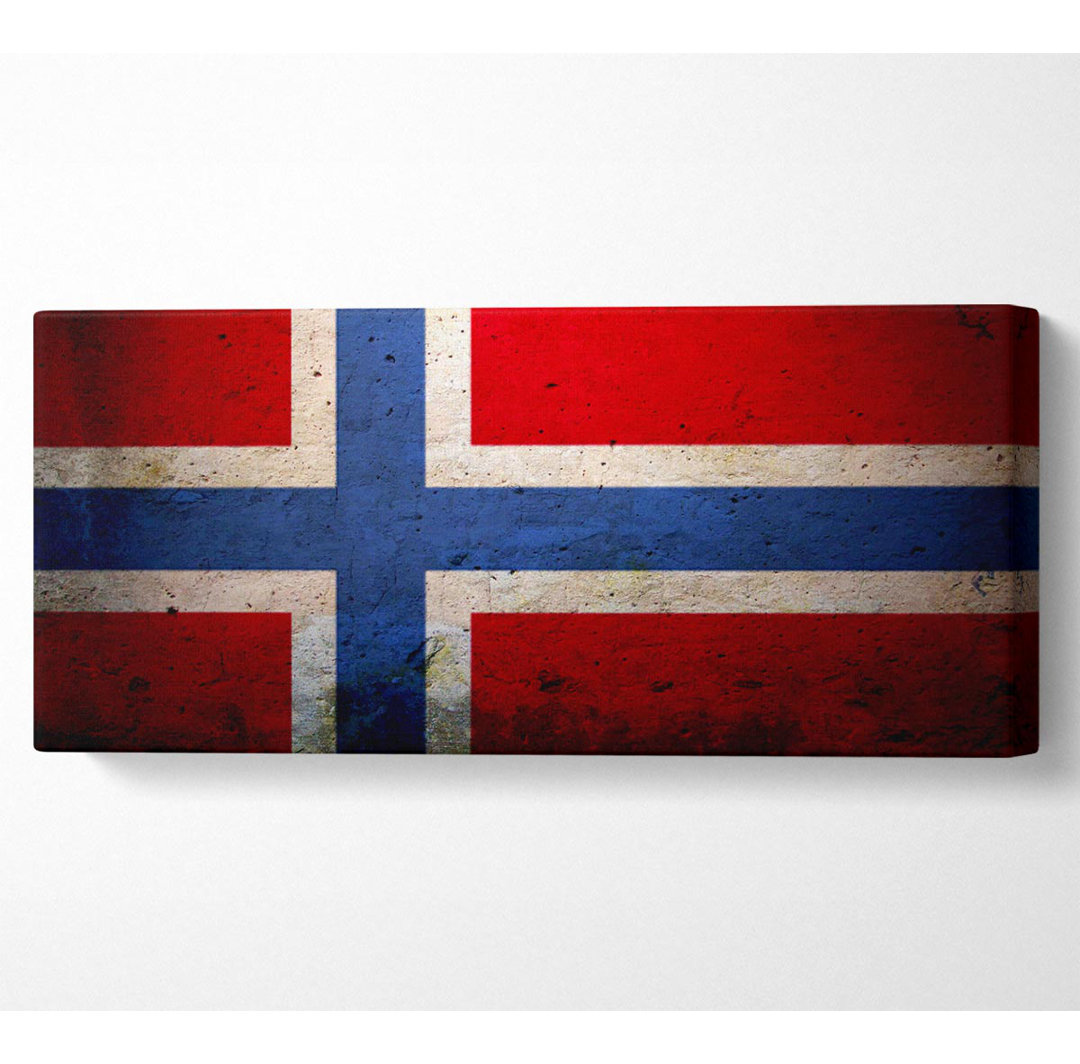 Norwegen Flagge Panoramaleinwand