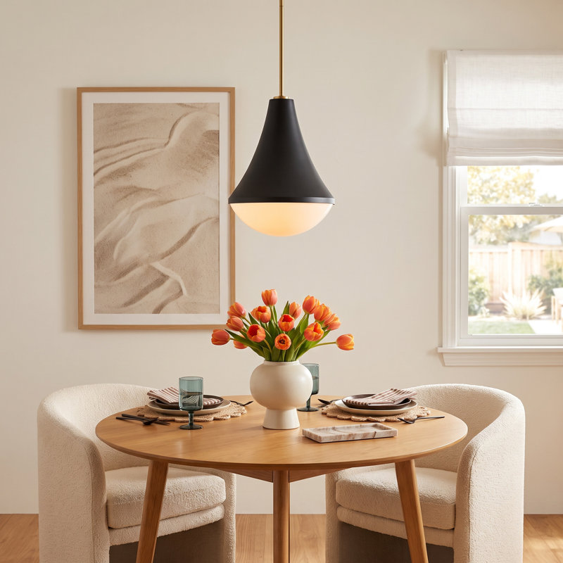 Candace 1 - Light Dome Pendant, Black