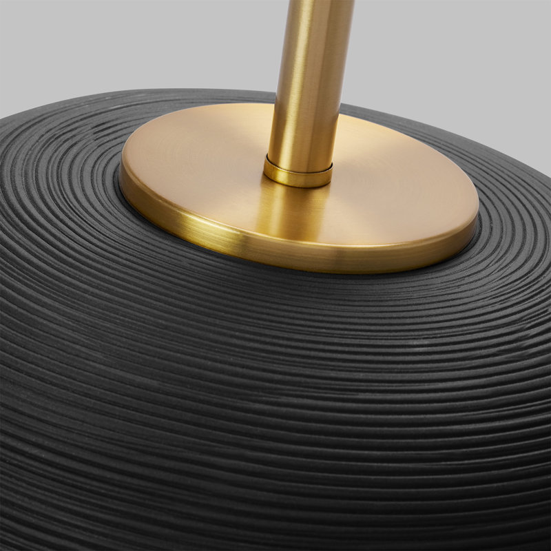 Fanny Table Lamp, 22.63" H x 15" W x 15" D, Rough Black Ceramic