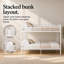 Structure de rangement pour lit double en métal blanc