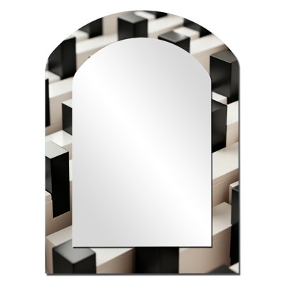 Panneaux électriques noirs et blancs abstraits III - dessin au trait forme unique miroir