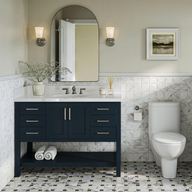 Magnolia Bath Vanity Rectangular Basin S049SWQ, Midnight Blue, Oval