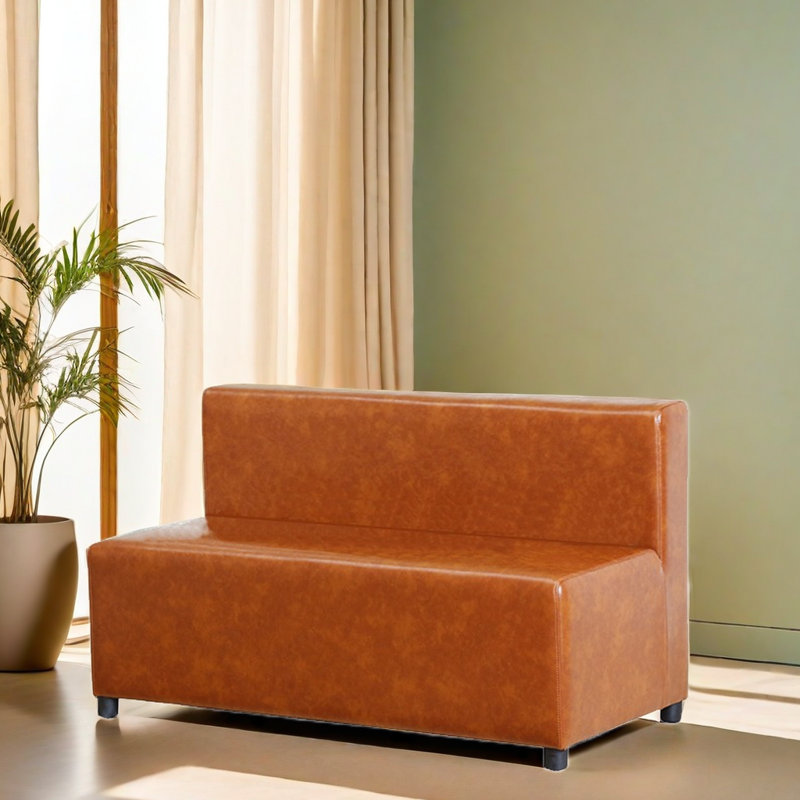 Ensemble de deux bancs de rangement en cuir artificiel