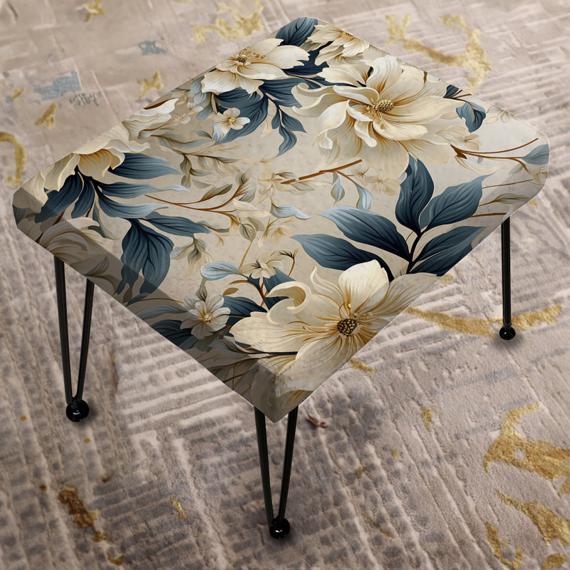 Contemporary Victorian Flourish Victorian - Floral Repose-pieds rectangulaire