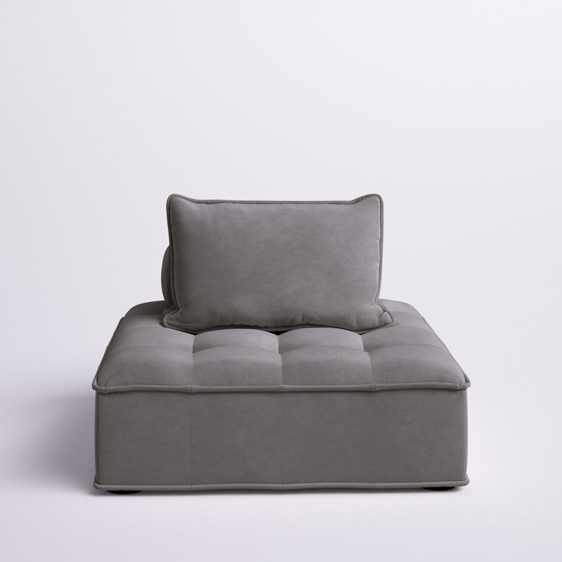 Chaise longue en velours de 105,41 cm de large, Velours gris foncé