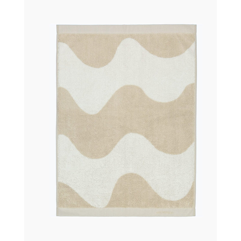 WaveSoft Terry Cotton Hand Towel - Beige, Luxurious Waves Pattern