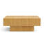 Table basse carrée en bois massif 35,3 pouces avec 2 tiroirs, frêne et chêne fabriqués à la main-2072749225-2072749230