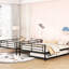 Lit superposé noir avec lit gigogne - Très grand lit double, travail en fer contemporain, lit gigogne en métal Optimize, cadre chic, fonction peu encombrante, installation facile-1772681361-1772681391