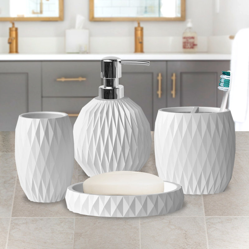 Bathroom Accessory Set, White