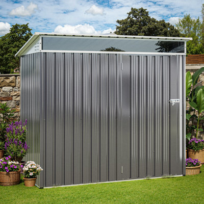 6 ft. W x 4 ft. D Outdoor Storage Shed With Window, Outdoor Waterproof Storage Shed Metal Garden Shed 