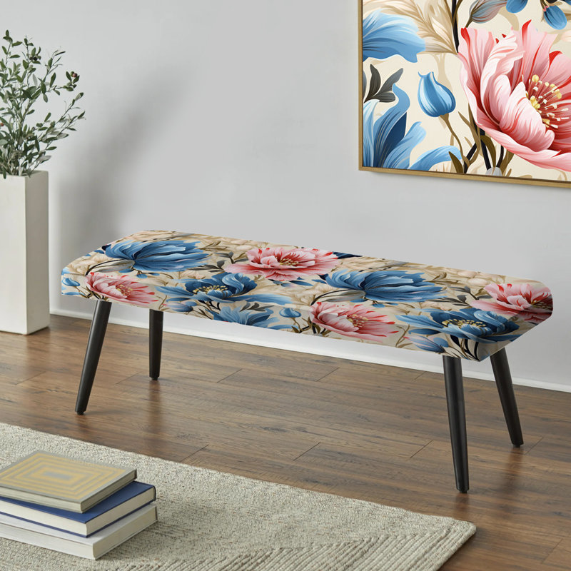 Banc botanique bleu et rose Ikat Haven